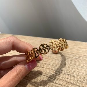 Authentic Tory Burch Gold Logo Cuff Bracelet